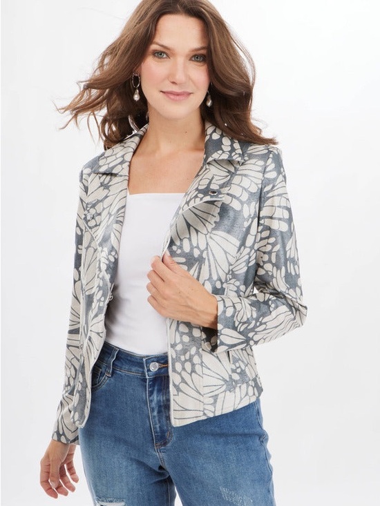 Joseph Ribkoff Jackets & Blazers - Printed Moto Jacket by Joseph Ribkoff